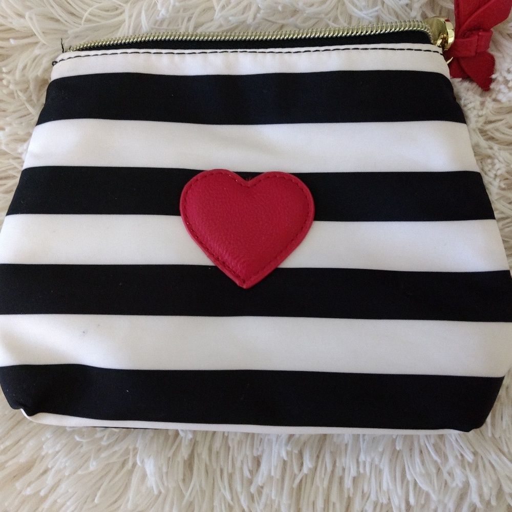 Betsey Johnson Striped Cosmetics bag